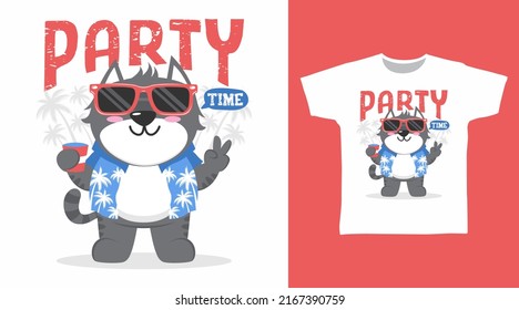 Cool cat cartoon tshirt and apparel designs