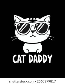 Cool Cat Daddy T-Shirt Design Trendy Feline Graphics for Cat Lovers