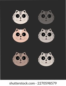 Cool cat design background wallpaper,stickers,posterwildlife, style, graphic, , print, , cat, adorable, smile, fun, wild, black, symbol, abstract, happy, icon, element,