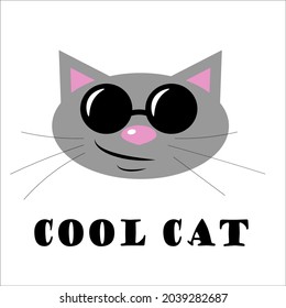 Cool cat face wearing sunglasses
