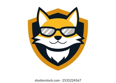 Cool Cat Head Mascot Logo Design with Sunglasses