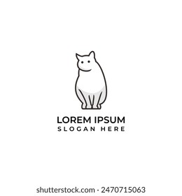 The cool cat logo in linear style looks simple but elegant