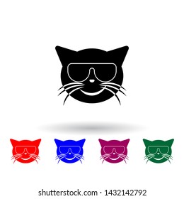 cool cat multi color icon. Elements of cat smile set. Simple icon for websites, web design, mobile app, info graphics
