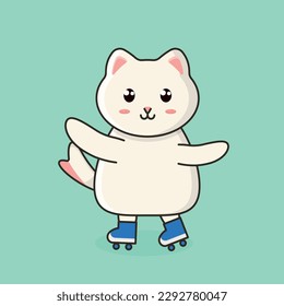 Cool Cat with Ski boots Vector Illustration