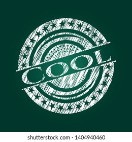 Cool chalkboard emblem. Vector Illustration. Detailed.