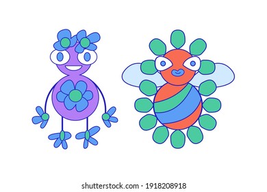Cool Charakter eights. Cartoon-Stil und Umriss. Ursprüngliches Konzept
