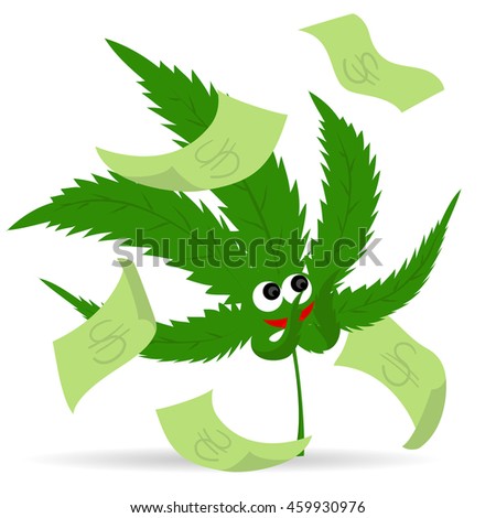 cool character marijuana in the rain from dollars