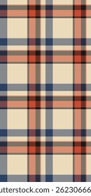 Patrón inconsútil fresco del cheque, Vector de la textura del tartán de la tarjeta de felicitación. Fondo a cuadros de tela textil bandana en paleta de colores claros y rojos.
