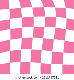 Cool Checkered Groovy Pattern. Y2k aesthetic Background. Funky Retro Distorted Backdrop. Vintage Vector Design
