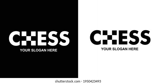 Cool Chess Logo Vector for business in black and white background