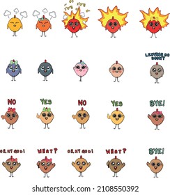 Cool chicken icons illustrations cartoons