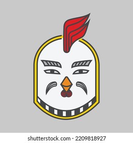 Cool chicken shifu character vector for fried chicken restaurant logo