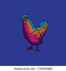 Cool Chicken Vector design illustration