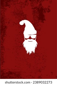 Cool Christmas card with Santa Claus silhouette
