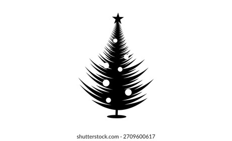 cooler Weihnachtsbaum, schwarz, einzelne Silhouette