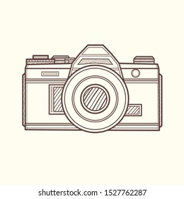 Cool Classic Camera Line Art