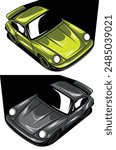 Cool classic racing car colored green