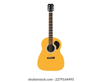 
cool classical guitar or hollow guitar illustration logo and suitable for album design, acoustic concert or grub band advertising purposes