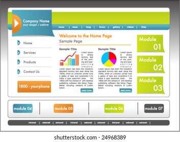cool and clean website template. all editable vector elements.