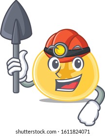 Cool clever Miner banana chips cartoon character design