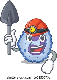 Cool clever Miner basophil cell cartoon character design