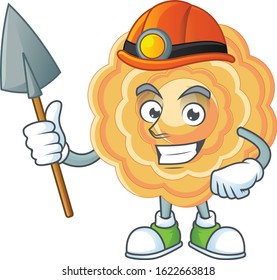 Cool clever Miner chinese mooncake cartoon character design