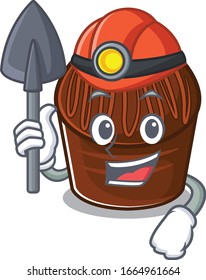 Cool clever Miner chocolate candy cartoon character design