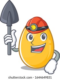 Cool clever Miner golden egg cartoon character design
