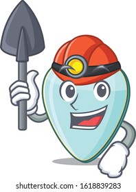 Cool clever Miner guitar plectrum cartoon character design