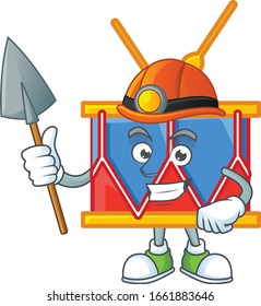 Cool clever Miner independence day drum cartoon character design