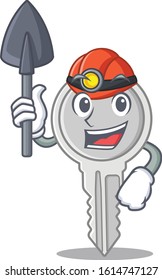 Cool clever Miner key cartoon character design