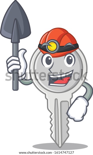 Cool clever\
Miner key cartoon character\
design