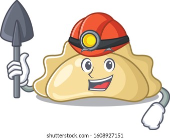 Cool clever Miner pierogi cartoon character design