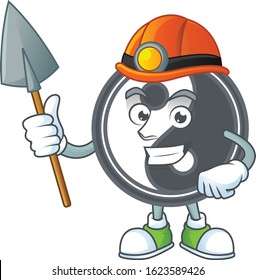 Cool clever Miner yin yang cartoon character design