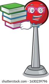 Cool and clever Student antenna mascot cartoon with book