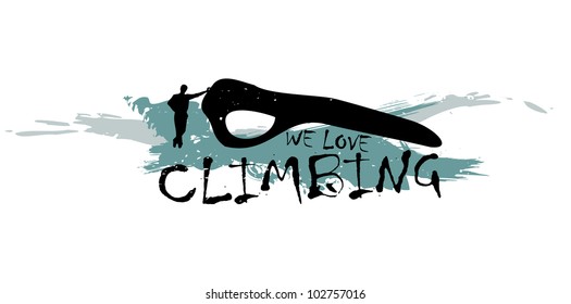 Cool climbers hook with the view