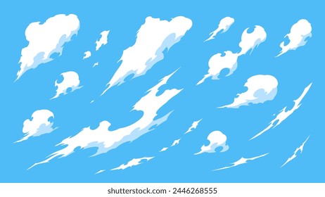 Cool cloud illustration material set_effect style