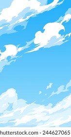 Cool cloud and sky background illustration_effect style_16:9_vertical