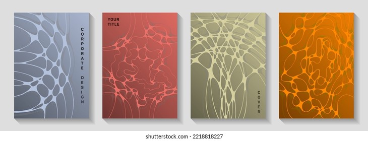 Cool club party flyers. Doodle waves ripple backdrops. Minimalist magazine vector templates. Disco party posters and banners fluid wavy graphic design.