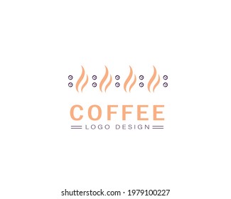 Cool coffee beans vector logo design 