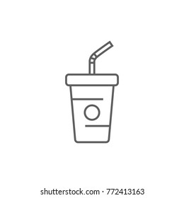 Cool coffee cup line icon vector