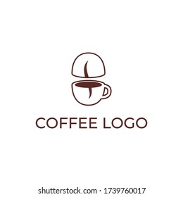 Vector de plantilla de logotipo de café y taza frío
