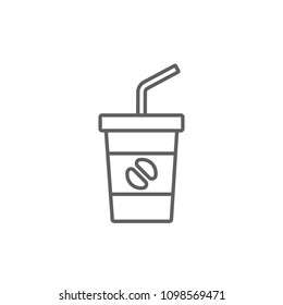 Cool coffee cup thin icon vector