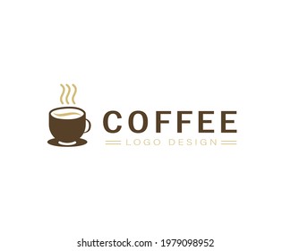 Cool coffee cup vector logo design 
