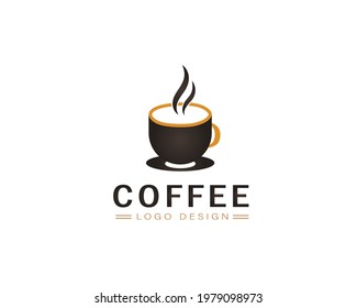 Cool coffee cup vector logo design 
