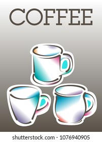 Cool coffee poster template with space for text. Use as design for flyer, poster, invitation  