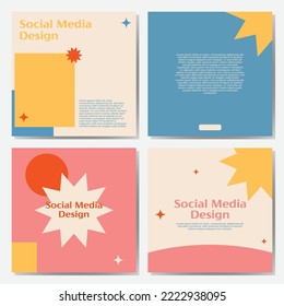 Coole Kollektion von trendigen Social-Media-Designs. Vektordateien