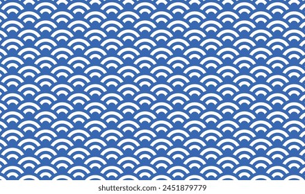 Cool color Japanese pattern background illustration material