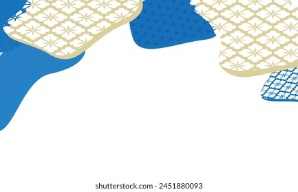 Cool color Japanese pattern background illustration material