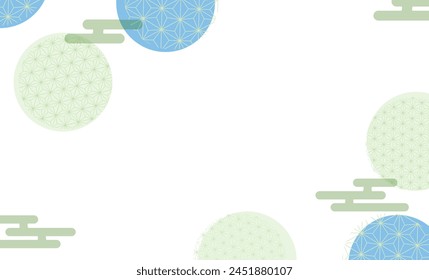 Cool color Japanese pattern background illustration material